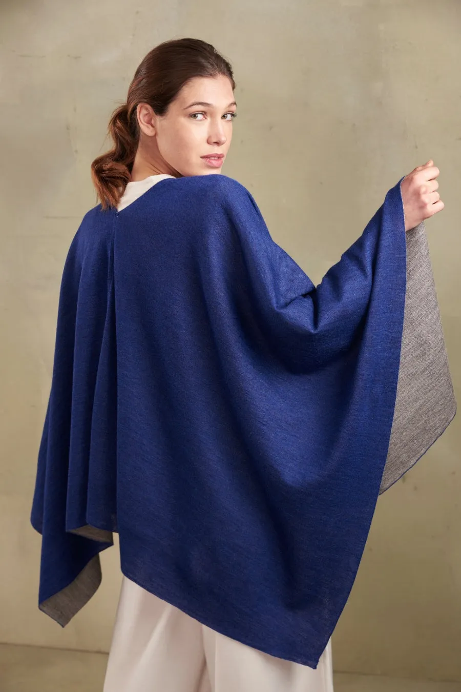 Temira Poncho Baby Alpaca Color Keywest&Thunder