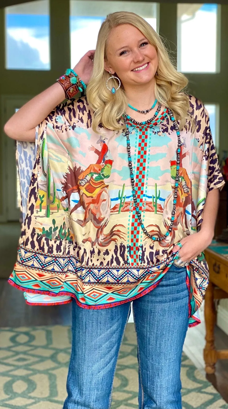 The Satin Punchy Poncho Top