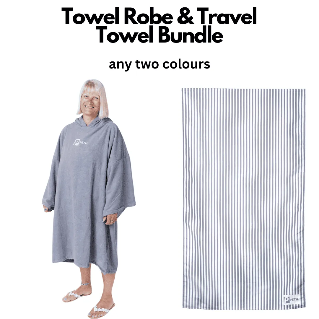 Towel Changing Robe & Travel Towel Bundle