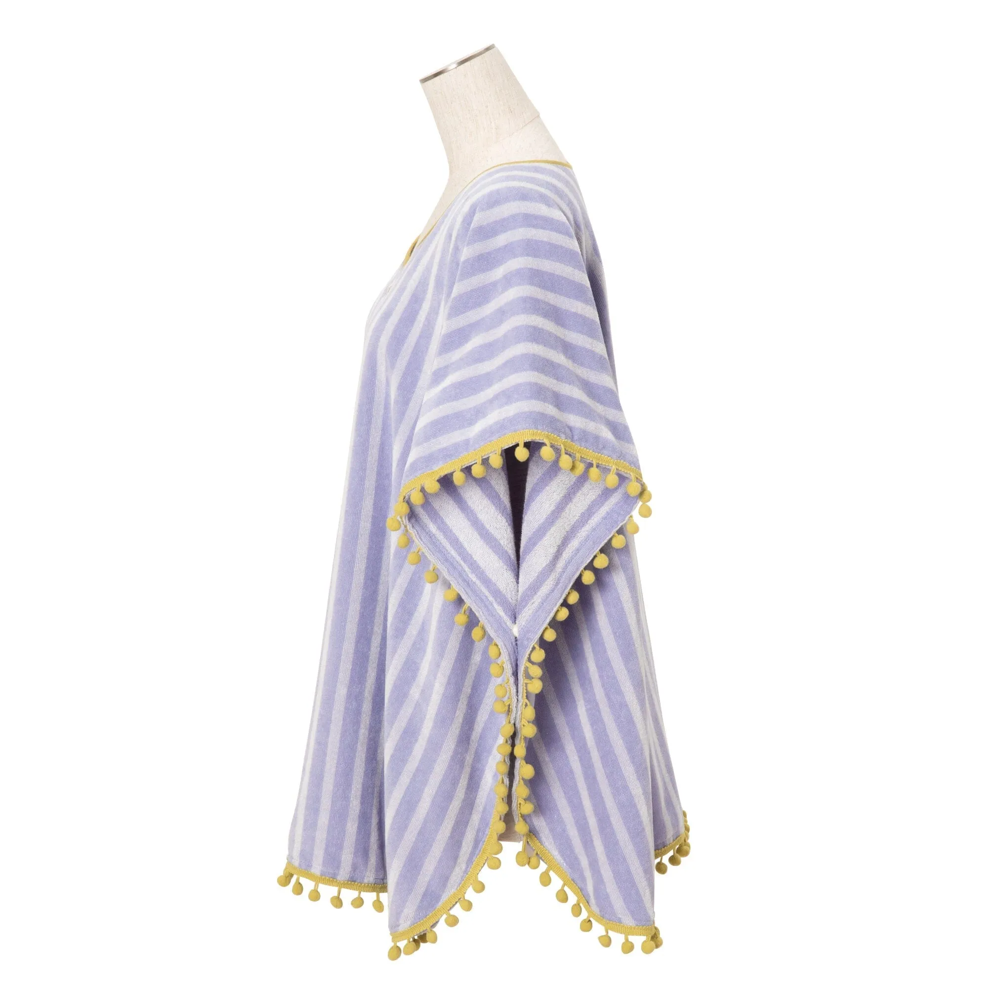 Towel Poncho Striped Purple