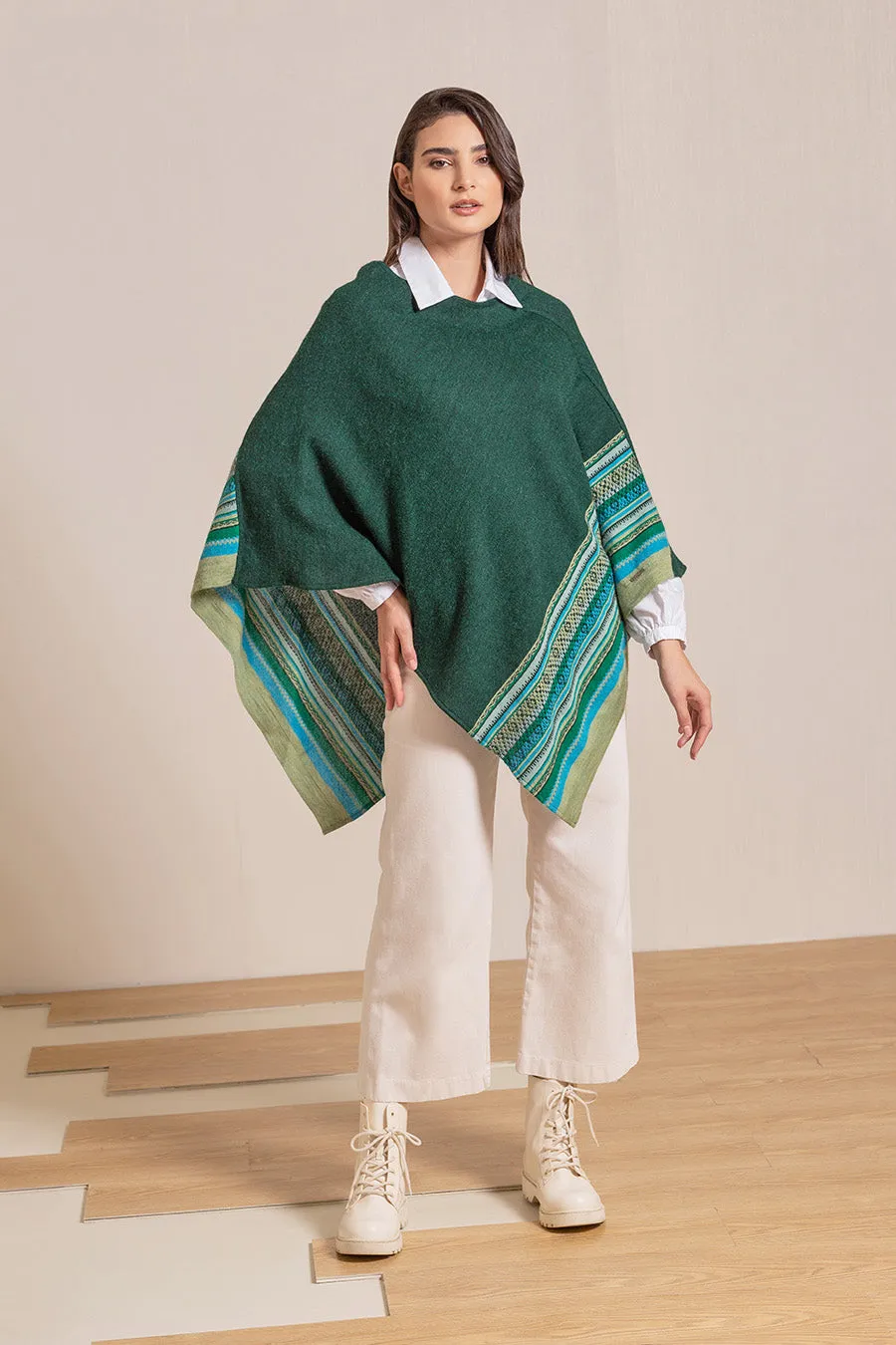 Vilcanota Poncho Baby Alpaca Color Spruce