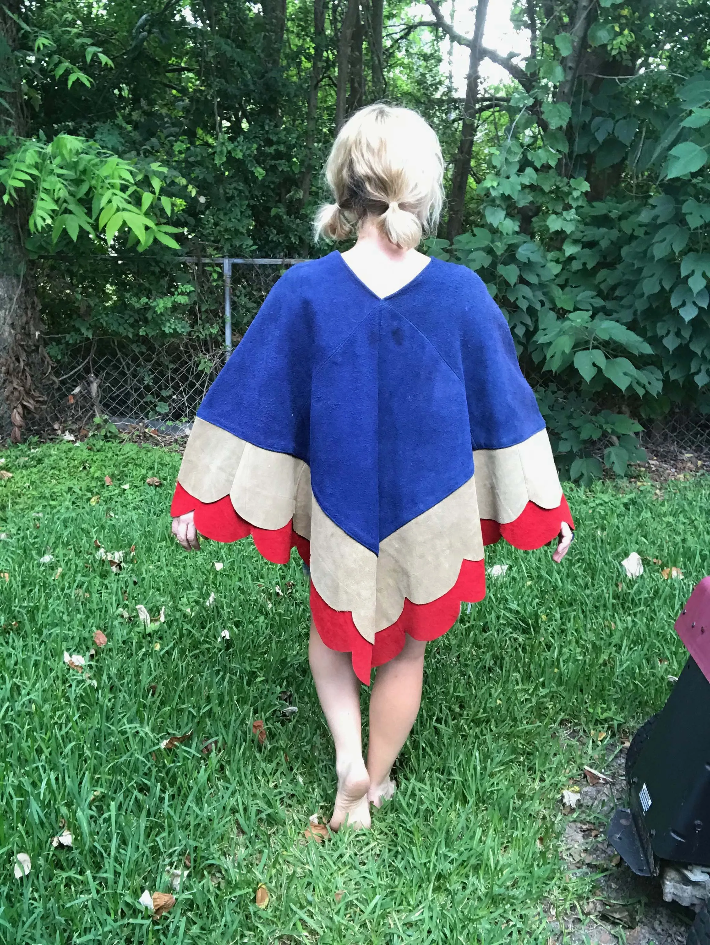 VTG 60s 70s | Suede Bohemian Hippie Festival Cape Jacket Coat Poncho | Free Size