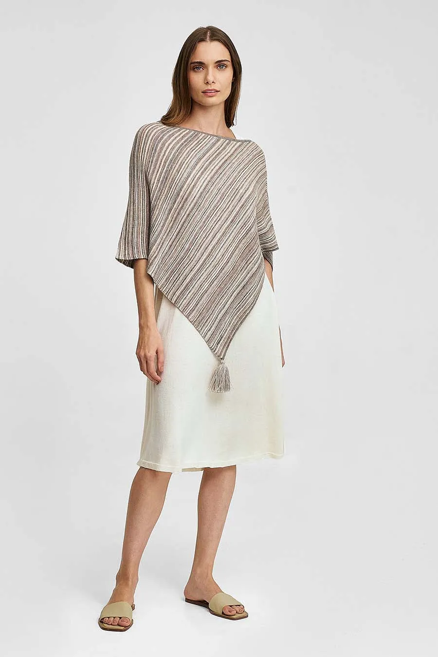 Walnut Poncho Cotton & Baby Alpaca Color Grey