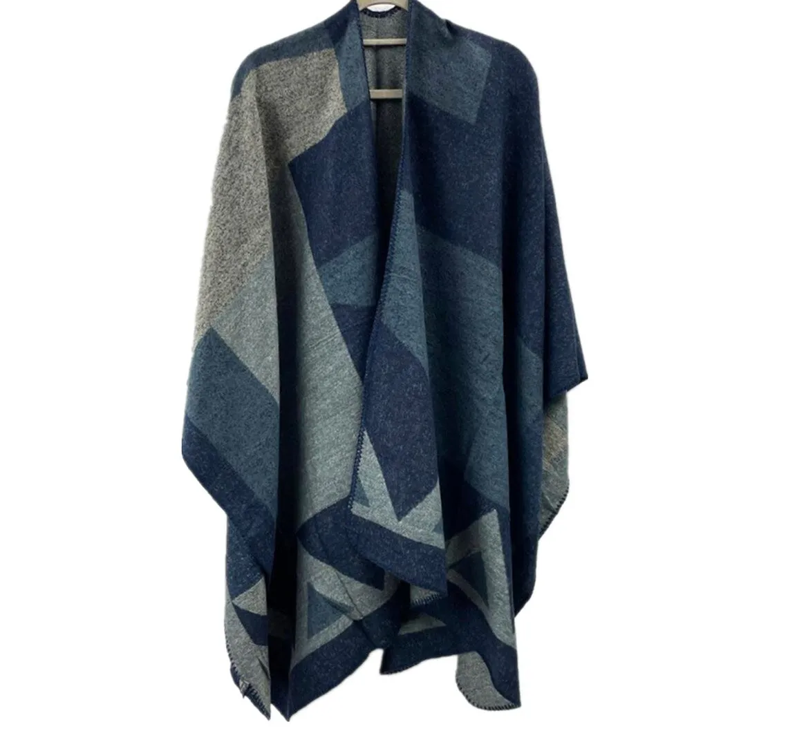 Winter Cape Shawl Open Poncho