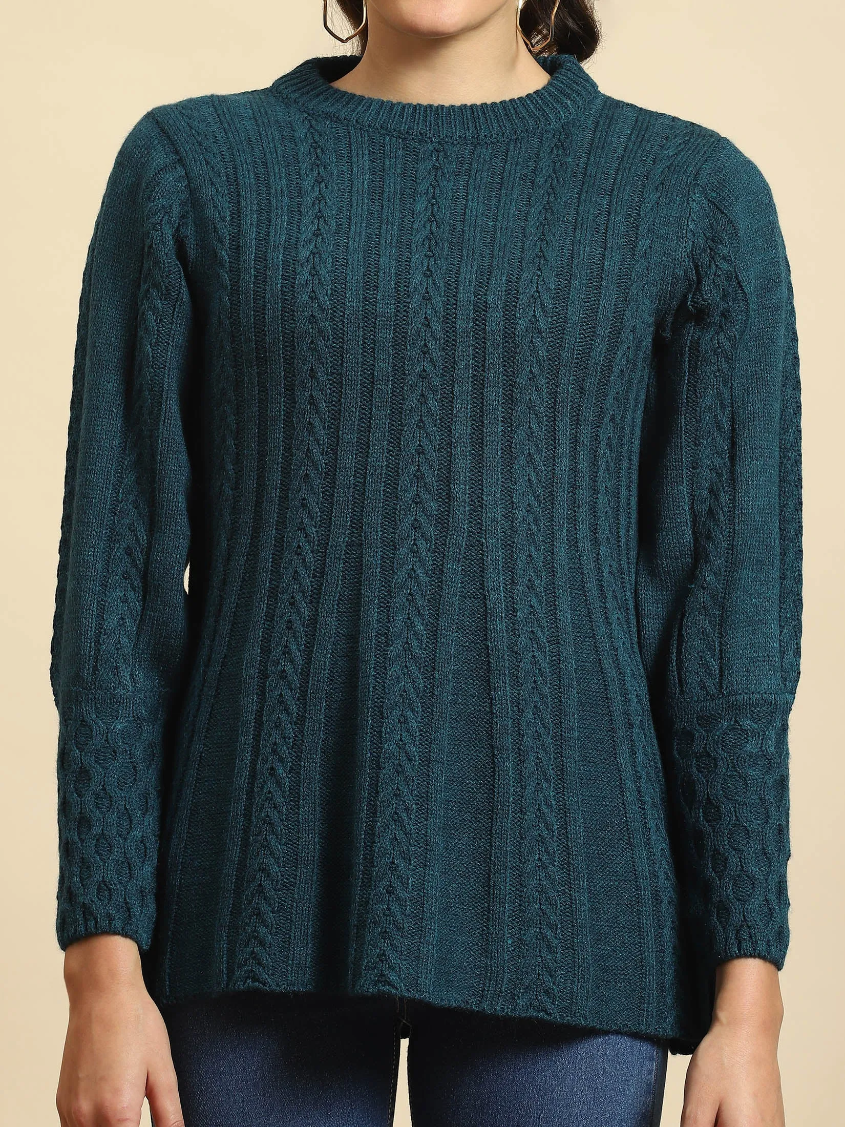 Women Teal Solid Tunic