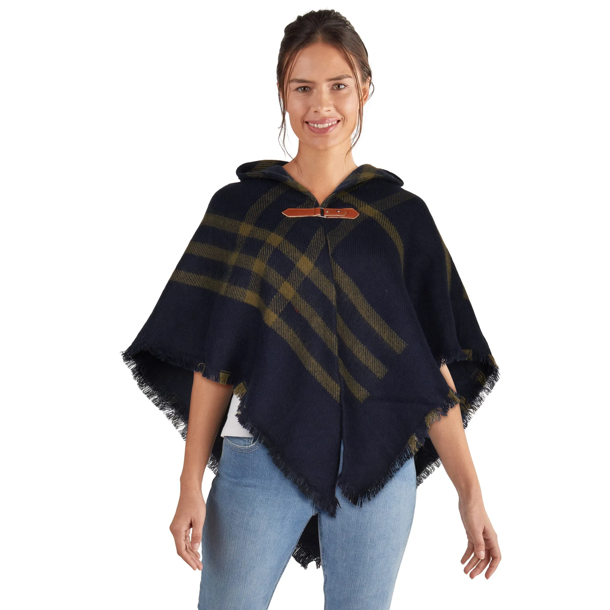 Women's Plaid Poncho