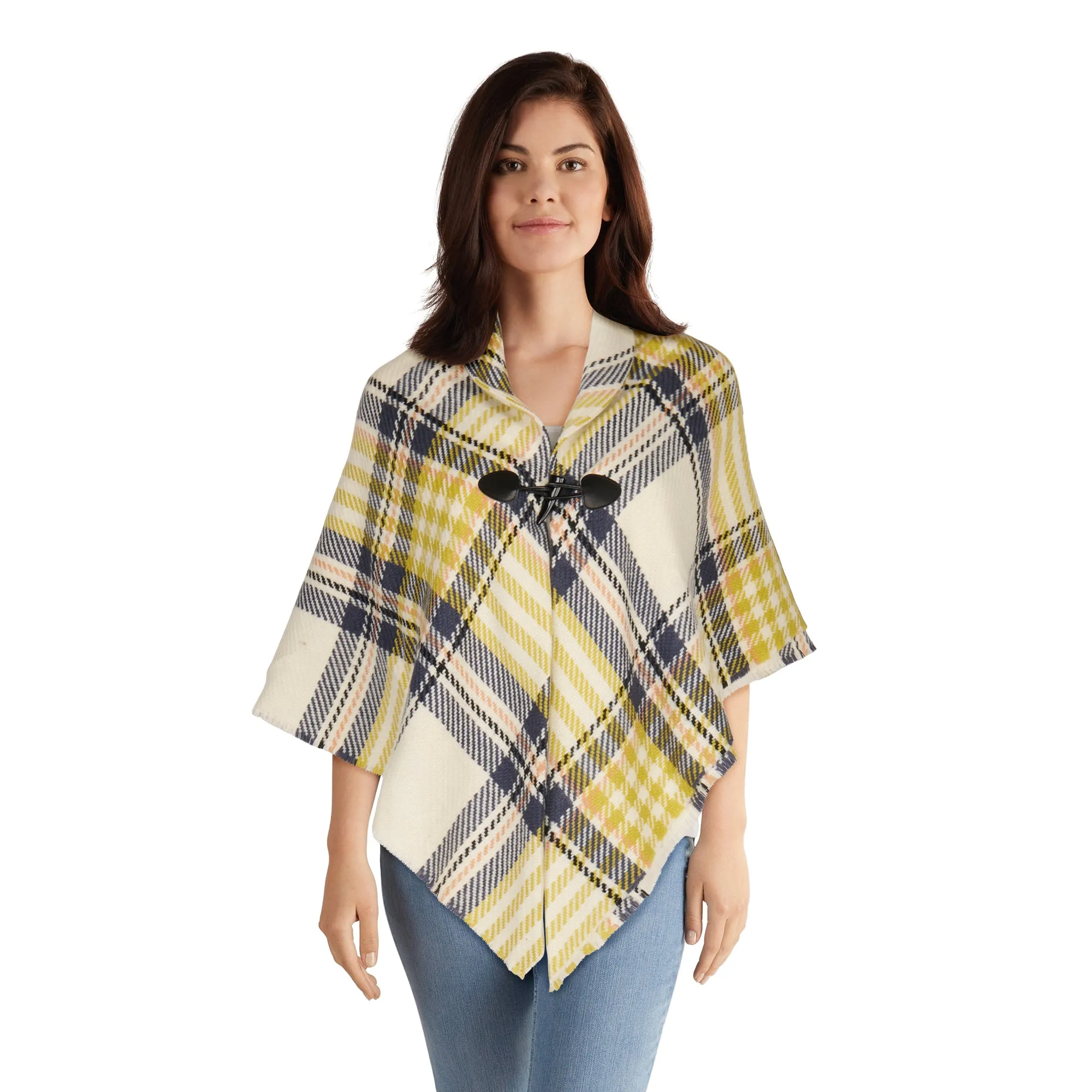 Women's Plaid Poncho