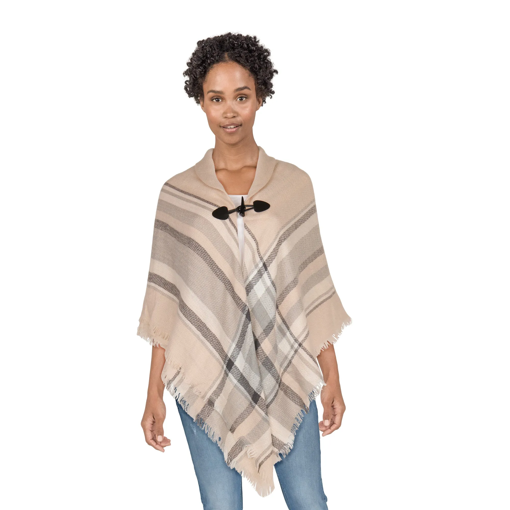 Women's Plaid Poncho