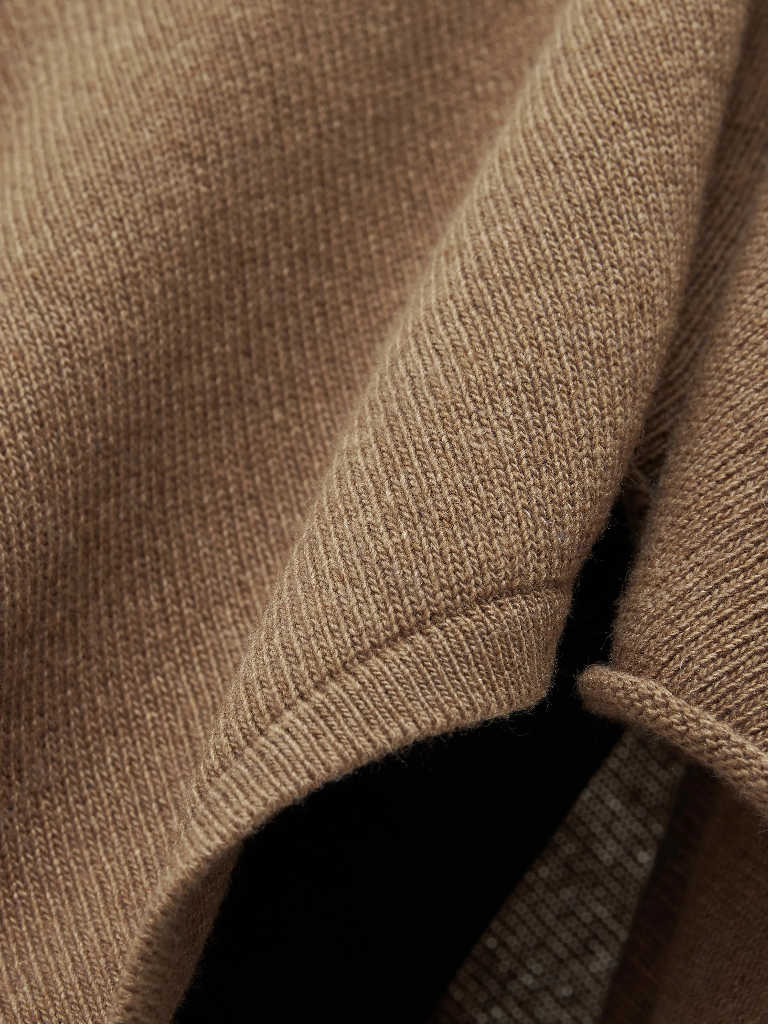 Wool Cashmere Blend Drape Poncho | Camel