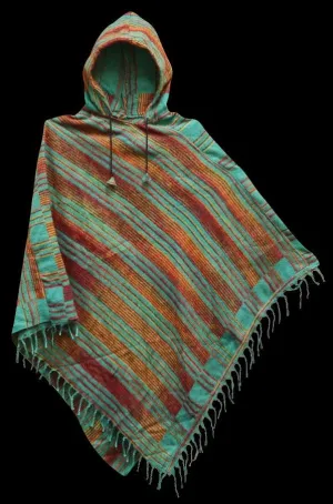 Wool Striped Poncho